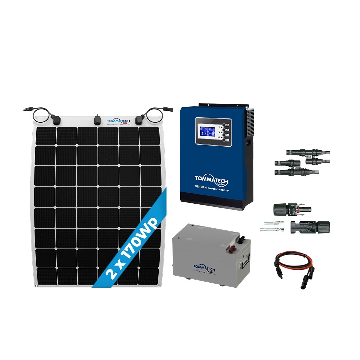 2 Panel(170Wp) 3KWE Off-Grid(24V) Esnek Solar Paket